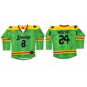 Legends Never‎ Die Green Snakeskin Tribute Hockey Jersey 8 24 Miss You Mens M
